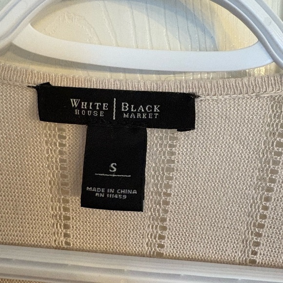 White House Black Market Cream Cardigan Long Open-Front - Picture 5 of 6